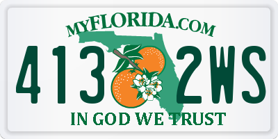FL license plate 4132WS