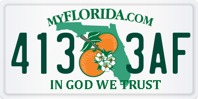 FL license plate 4133AF