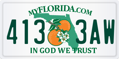 FL license plate 4133AW