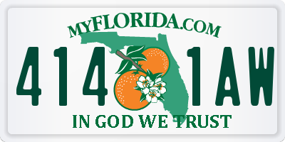 FL license plate 4141AW
