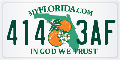 FL license plate 4143AF
