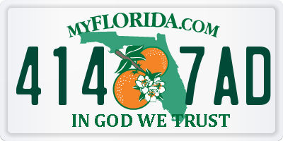 FL license plate 4147AD