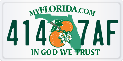 FL license plate 4147AF