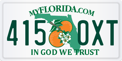 FL license plate 4150XT