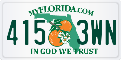 FL license plate 4153WN