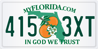 FL license plate 4153XT