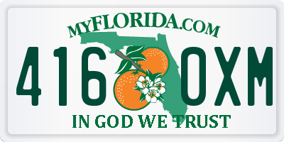 FL license plate 4160XM
