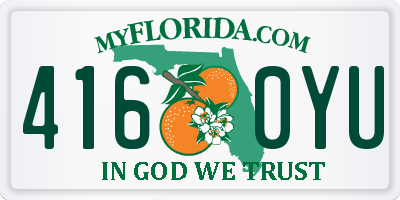 FL license plate 4160YU