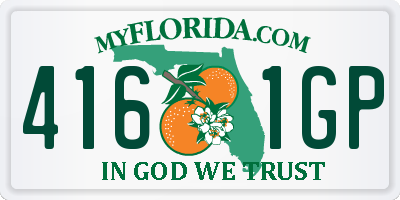 FL license plate 4161GP