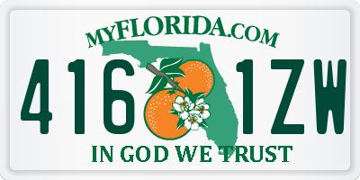 FL license plate 4161ZW