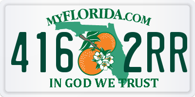 FL license plate 4162RR