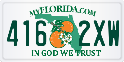 FL license plate 4162XW