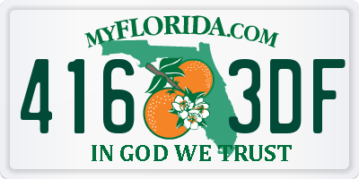 FL license plate 4163DF