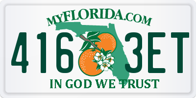 FL license plate 4163ET