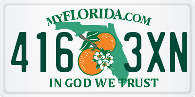 FL license plate 4163XN