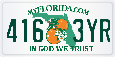 FL license plate 4163YR