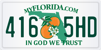 FL license plate 4165HD