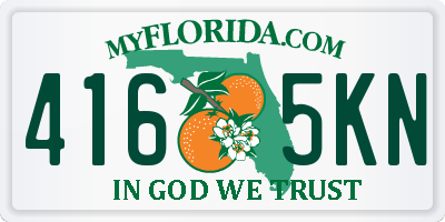 FL license plate 4165KN