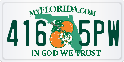 FL license plate 4165PW