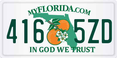 FL license plate 4165ZD