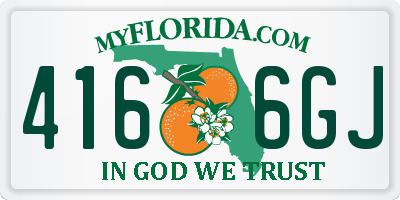 FL license plate 4166GJ