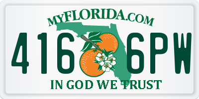 FL license plate 4166PW