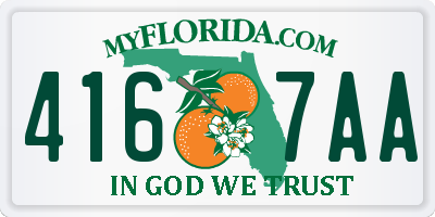 FL license plate 4167AA