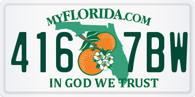 FL license plate 4167BW