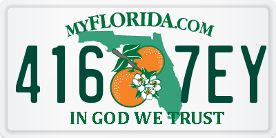 FL license plate 4167EY
