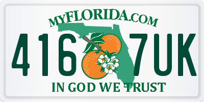 FL license plate 4167UK