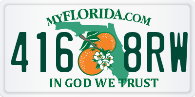 FL license plate 4168RW