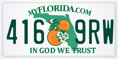 FL license plate 4169RW