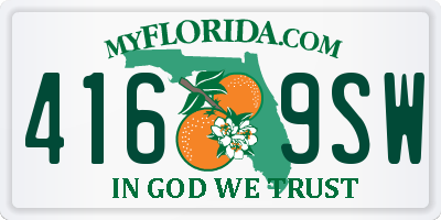 FL license plate 4169SW