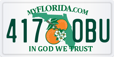 FL license plate 4170BU