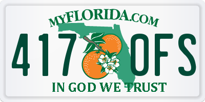 FL license plate 4170FS