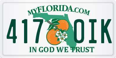 FL license plate 4170IK