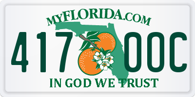 FL license plate 4170OC