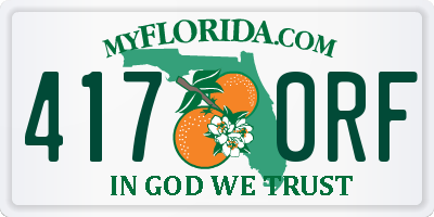FL license plate 4170RF