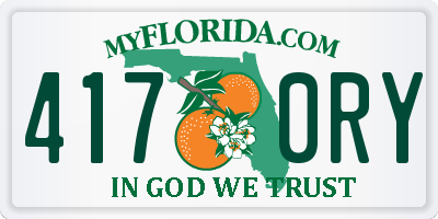 FL license plate 4170RY