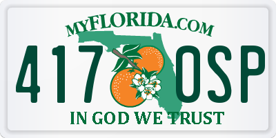 FL license plate 4170SP