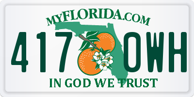 FL license plate 4170WH