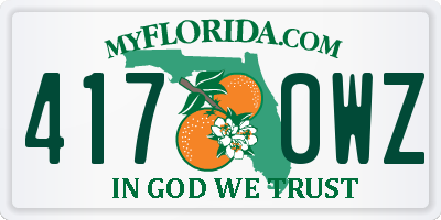 FL license plate 4170WZ