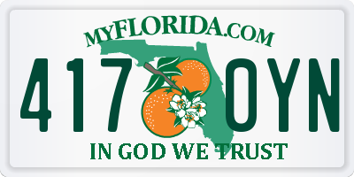 FL license plate 4170YN