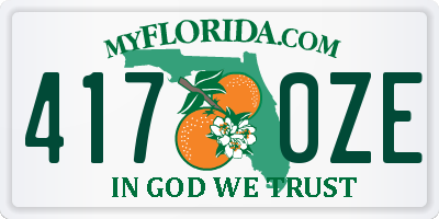 FL license plate 4170ZE
