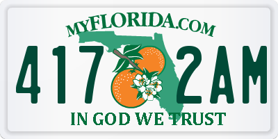 FL license plate 4172AM