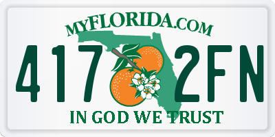 FL license plate 4172FN