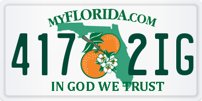 FL license plate 4172IG