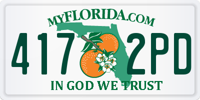 FL license plate 4172PD