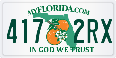 FL license plate 4172RX