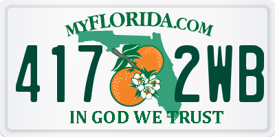 FL license plate 4172WB
